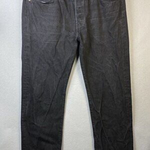 Levi's 501 Jeans Mens 38x32 Black Button Fly Dark Wash Western 100% Cotton Denim